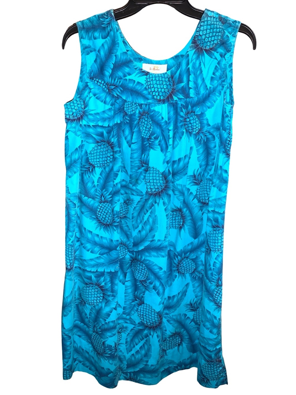 Vintage Ui-Maikai Palm & Pineapple Print Hawaiian Dress Size Medium